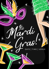 Mardi Gras Flapper Flyer Design