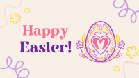 Floral Egg with Easter Bunny Facebook Event Cover Design