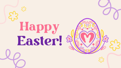 Floral Egg with Easter Bunny Facebook event cover Image Preview