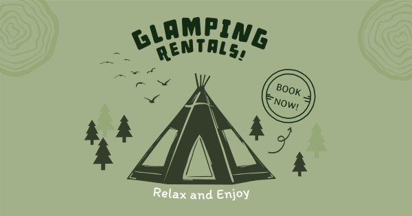 Weekend Glamping Rentals Facebook Ad Design Image Preview