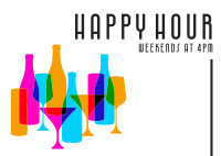 Deco Happy Hour Postcard Image Preview