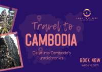 Travel to Cambodia Postcard Design