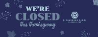 Closed On Thanksgiving Facebook Cover Image Preview