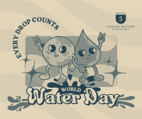 Cartoon Water Day Facebook post Image Preview