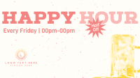 Retro Happy Hour Facebook Event Cover Design