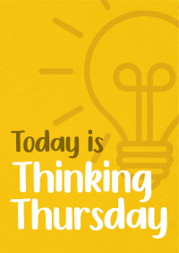 Minimalist Light Bulb Thinking Thursday Poster Design
