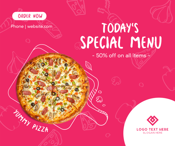 Today's Special Pizza Facebook Post Design Image Preview