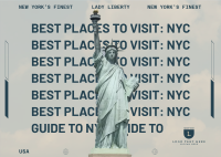 Best Places to Visit in New York City Postcard Design