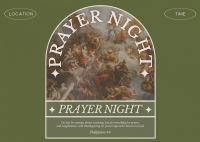 Rustic Prayer Night Postcard Image Preview