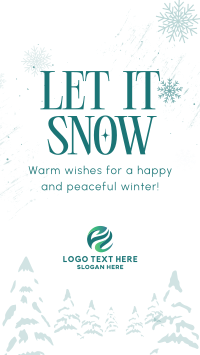 Minimalist Snow Greeting Instagram Reel Design