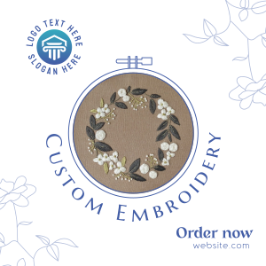 Custom Made Embroidery Instagram post Image Preview