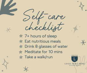 Self care checklist Facebook post Image Preview