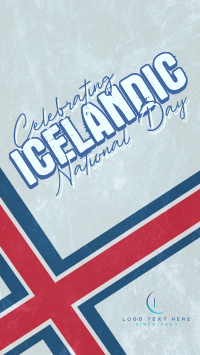 Geometric Icelandic National Day YouTube short Image Preview