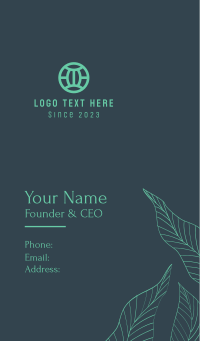 Leaves Outline Business Card Design