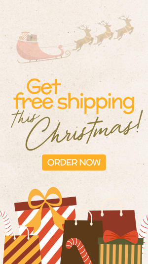 Contemporary Christmas Free Shipping Instagram story Image Preview