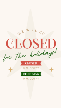 Holiday Closing Badge TikTok Video Image Preview