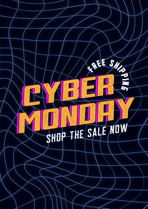 Vaporwave Cyber Monday Flyer Image Preview