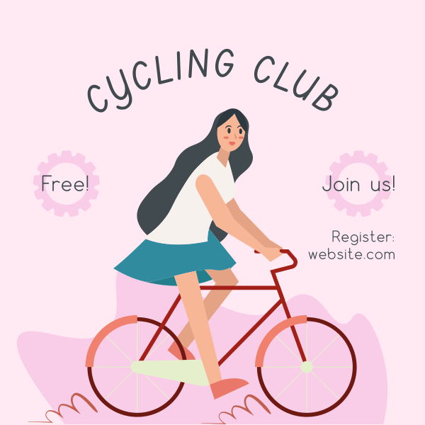 Bike Club Illustration Instagram Post Design Image Preview