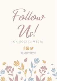 Floral Follow Us Poster Image Preview