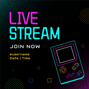 Neon Game Stream Instagram post Image Preview