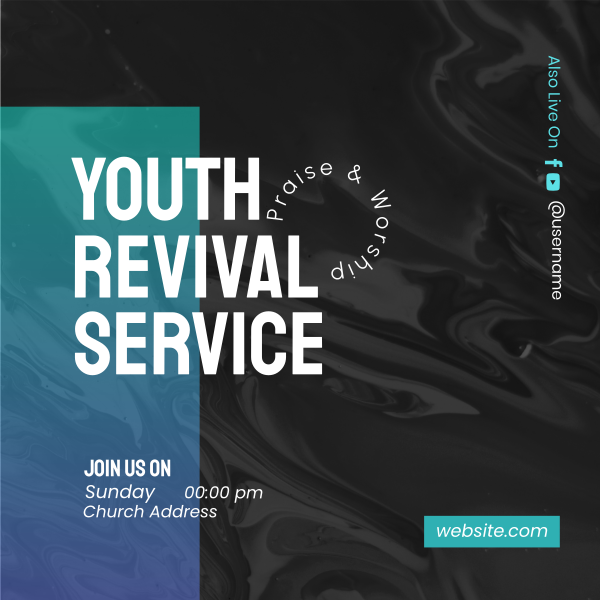 Youth Revival Service Instagram Post Design Image Preview