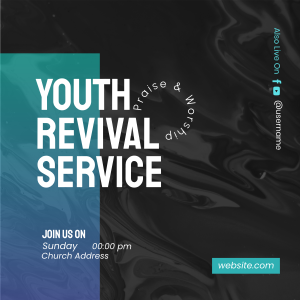 Youth Revival Service Instagram post Image Preview