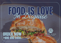 Food Love Quote Postcard Image Preview