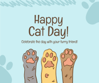 Cat Day Paws Facebook Post Design