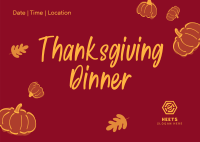 Thanksgiving Dinner Postcard Design