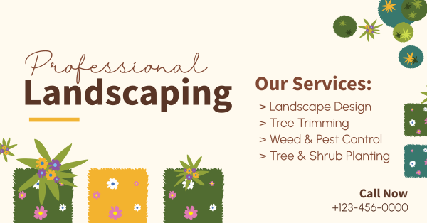 Professional Landscaping Facebook Ad Design Image Preview