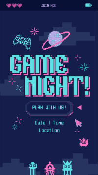 Pixelated Game Night Instagram reel Image Preview