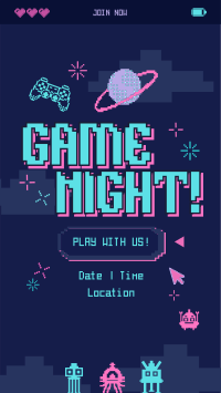 Pixelated Game Night Instagram Reel Preview