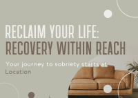 Peaceful Sobriety Support Group Postcard Design