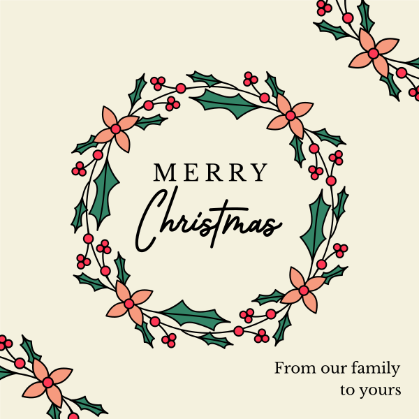 Christmas Wreath Greeting Instagram Post Design Image Preview