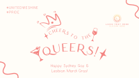 Cheers Queers Text Zoom Background Design