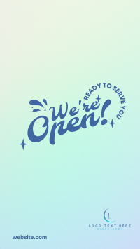 We're Open Funky Instagram story Image Preview