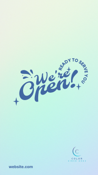 We're Open Funky Instagram story Image Preview