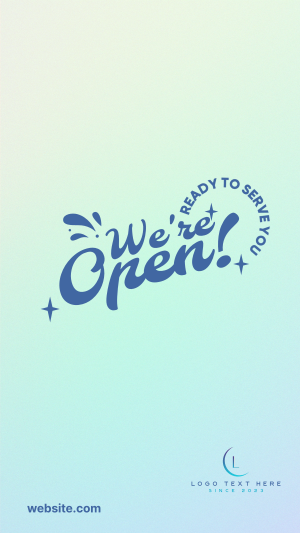 We're Open Funky Instagram Story Image Preview