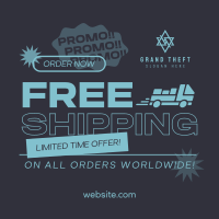 Worldwide Shipping Promo Instagram Post Design
