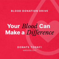 Minimalist Blood Donation Drive Instagram Post Design