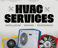 Retro HVAC Service Facebook Post Design