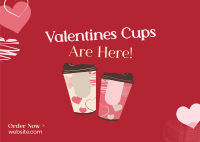 Valentines Cups Postcard Design