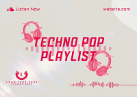 Techno Pop Music Postcard Image Preview