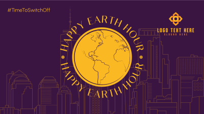 Earth Hour Lineart Facebook event cover Image Preview
