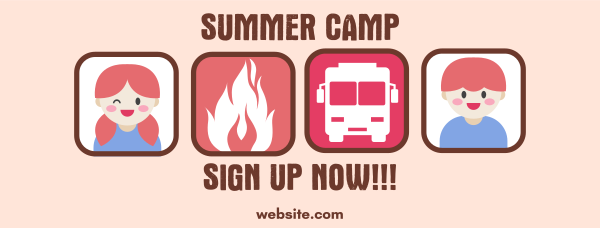 Summer Camp Registration Facebook Cover Design Image Preview