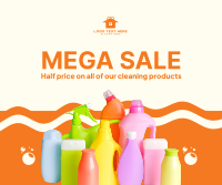 Mega Sale Cleaning Products Facebook Post Design