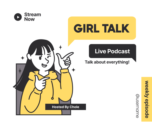 Girl Talk Podcast Facebook Post Design Image Preview