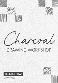 Charcoal Drawing Class Poster Design