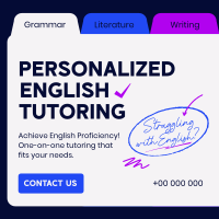 Private Tutor English Instagram Post Design