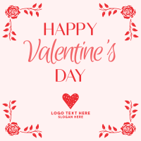 Valentine Border Rose Instagram Post Design